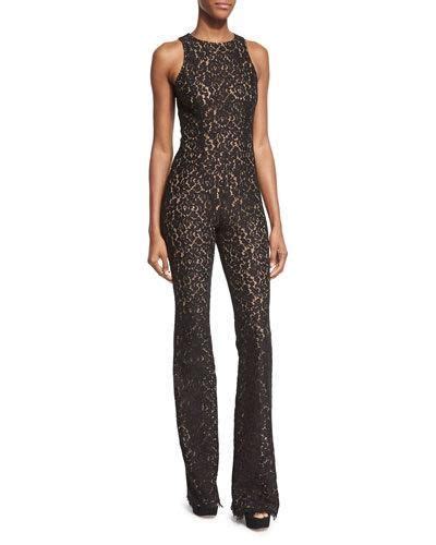 floral lace jumpsuit michael kors|Michael Kors sleeveless black jumpsuit.